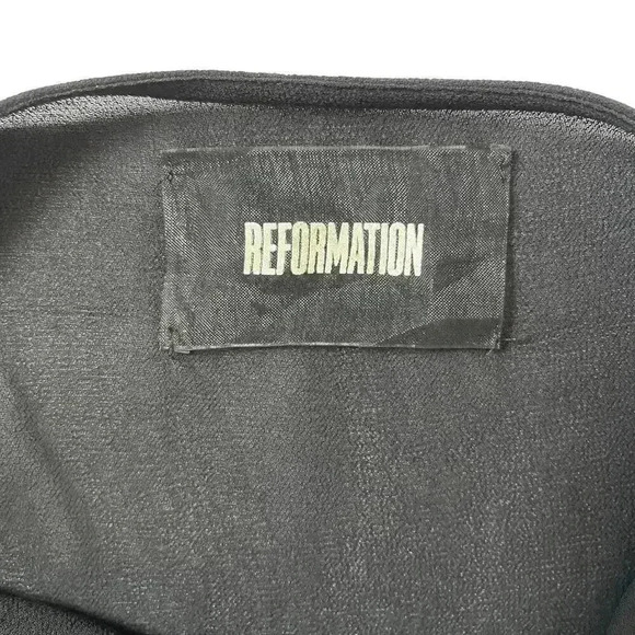 Reformation Semi Sheer Ruffle Cap Sleeve Crop Top - Black - Size M - Picture 3 of 7